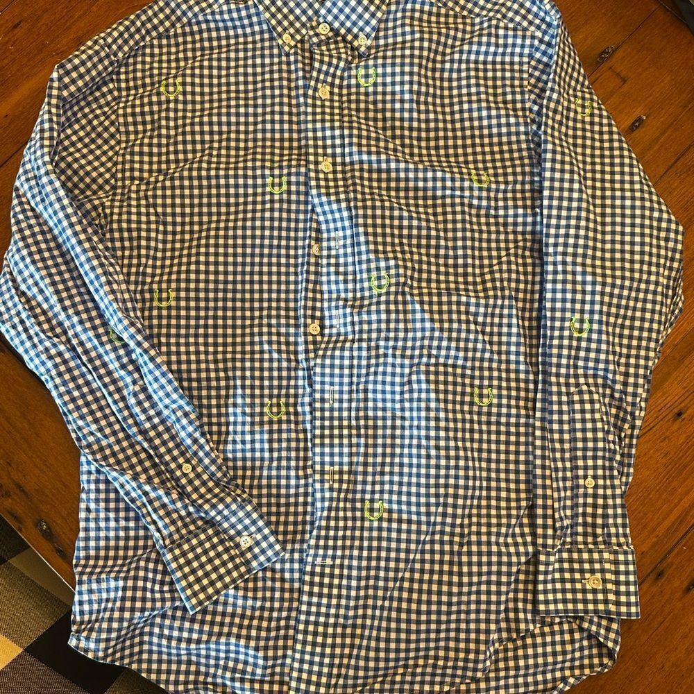 Vineyard Vines Navy and White Gingham Shirt
